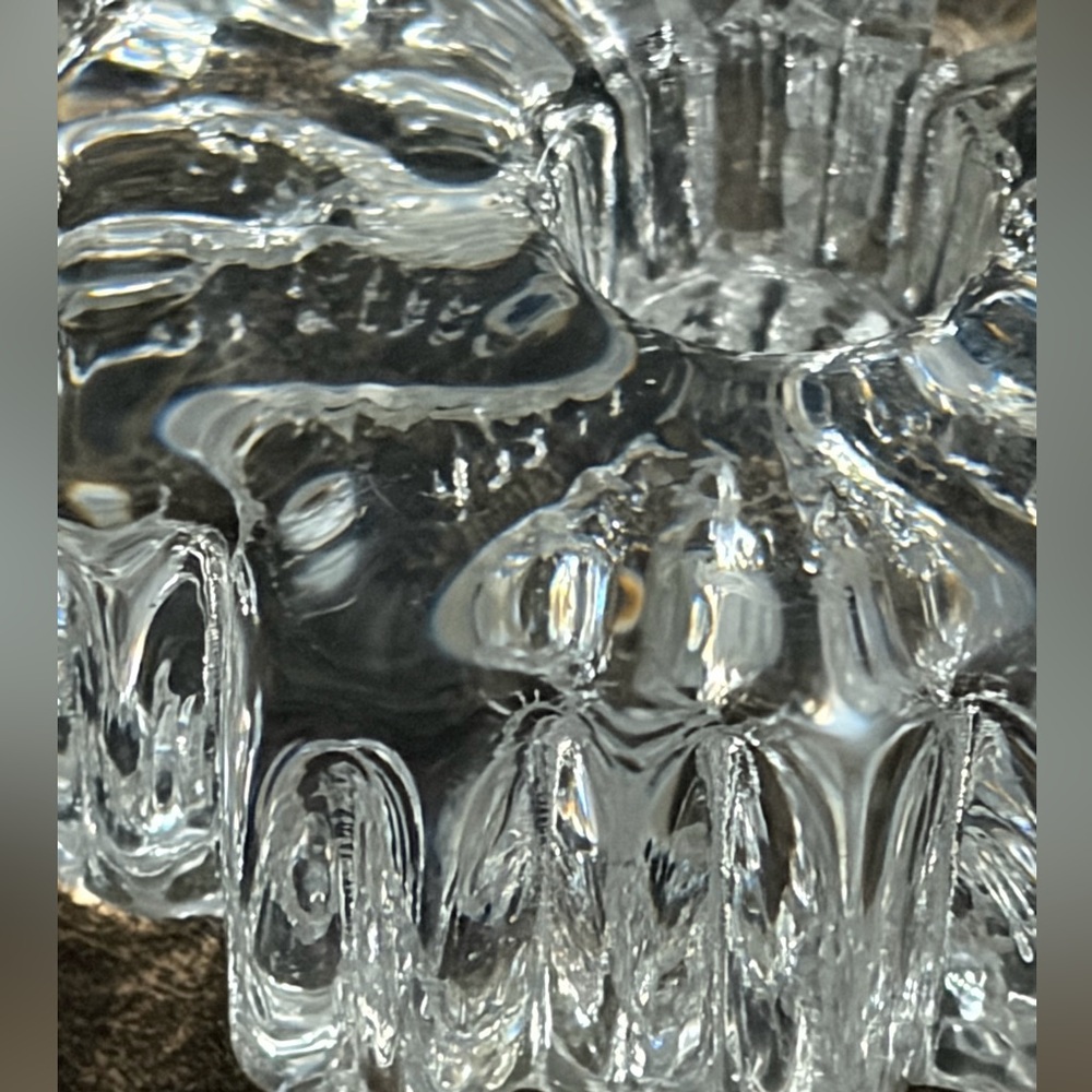 Set 2 Clear Glass Long Taper Candle Holders Floral Starburst Tea Light Decor - Picture 12 of 16